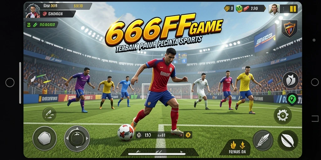 Screenshot utama 666FF menampilkan aksi seru dalam permainan olahraga.