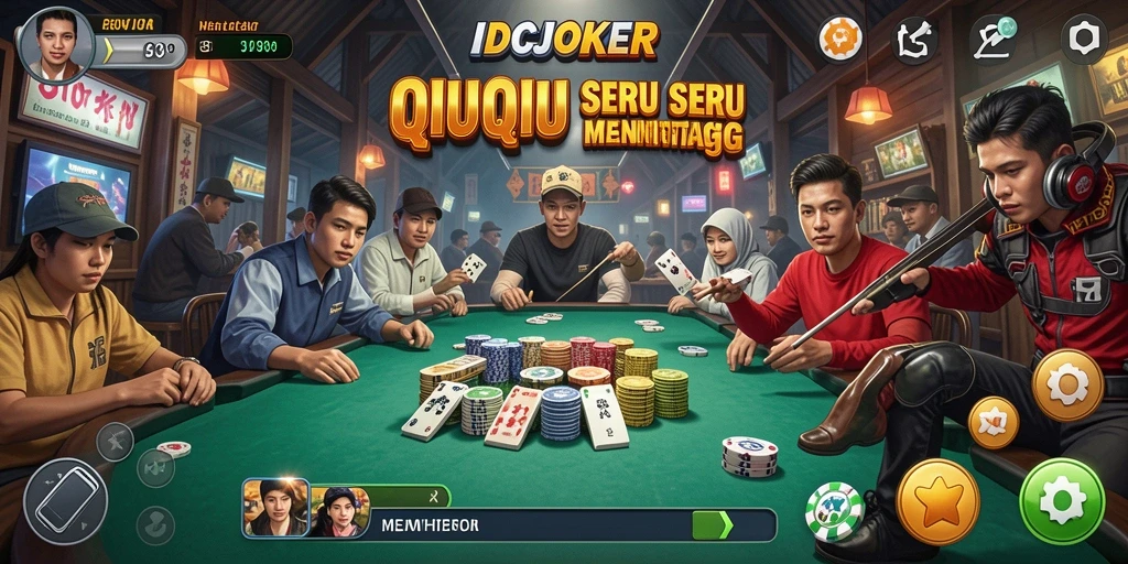 Tampilan menarik dari gameplay QiuQiu di IDCJOKER.