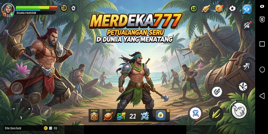 Gambaran gameplay MERDEKA777 yang menampilkan aksi petualangan yang mendebarkan.