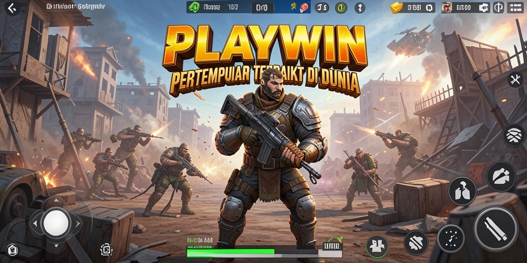 Screenshot gameplay menampilkan laga seru dalam Battle Royale.
