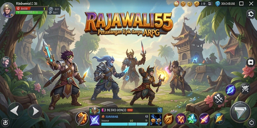 Tampilan gameplay epik dalam dunia <strong>RAJAWALI55</strong> yang memukau.