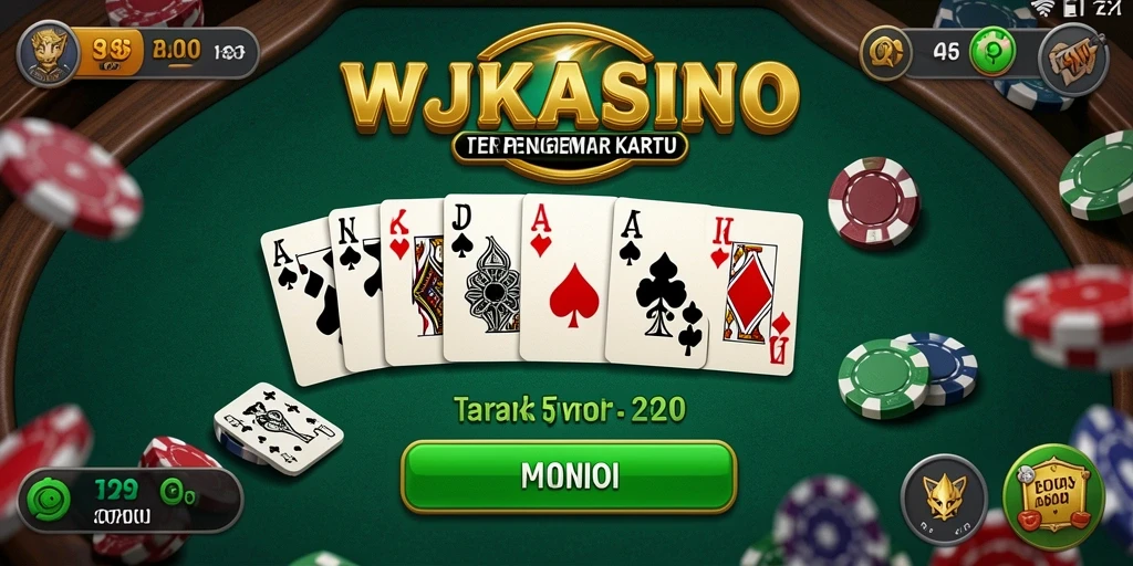 Tampilan gameplay seru WJKASINO dalam permainan Domino.